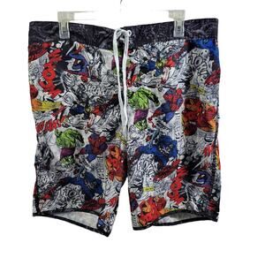 Marvel Print Men's Swim Shorts Shorts Size XL 2824-0658